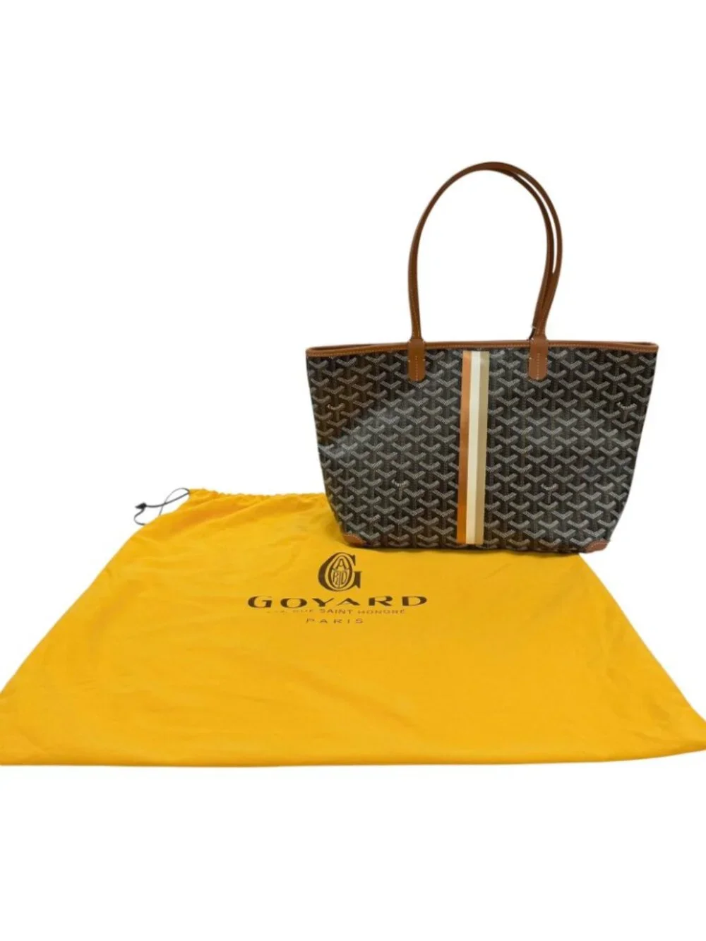 Goyard Artois PM Ma Cage Tote in Canvas Leather Brown